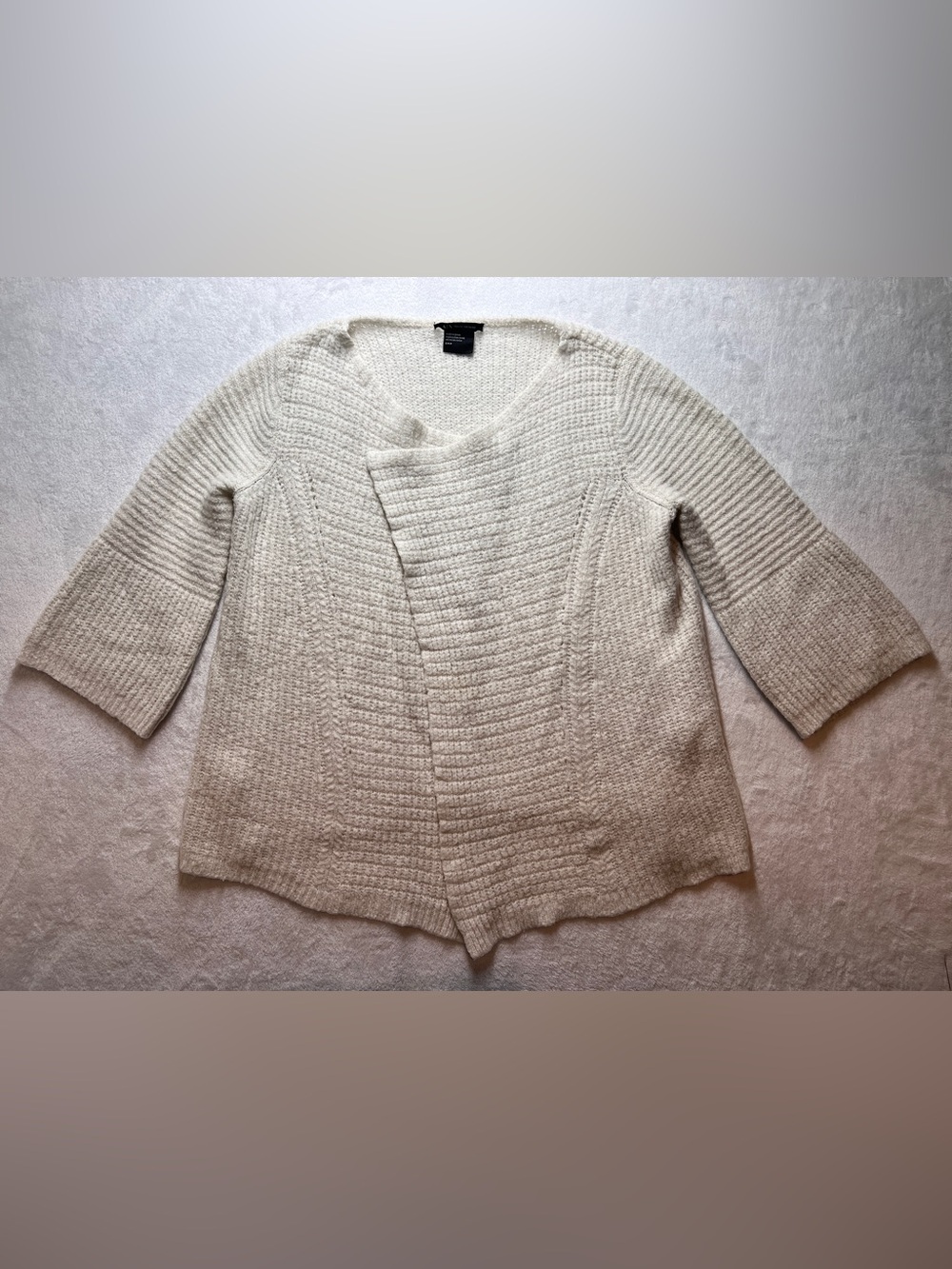 Armani Exchange Women’s Cream Open-Front Knit Cardigan Small